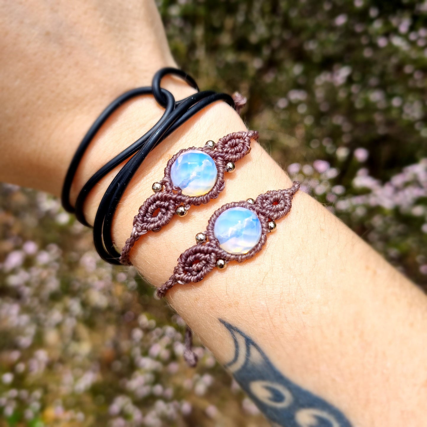 Rainbow Opalite handmade macrame adjustable bracelet